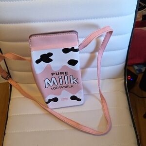 Pink Milk Carton Crossbody Bag